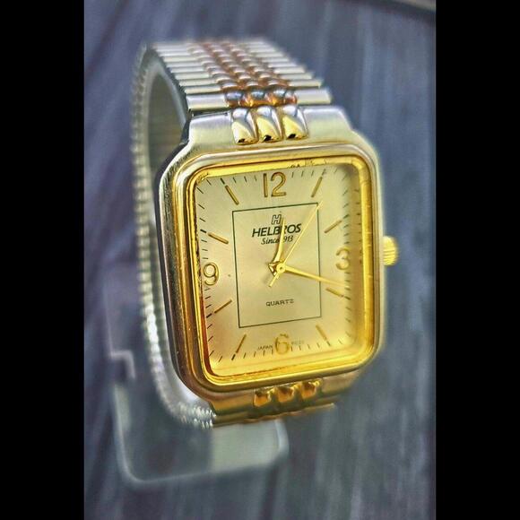 Rare Vintage Retro Helbros 80s Mens Tank Watch New Battery - Picture 5 of 8